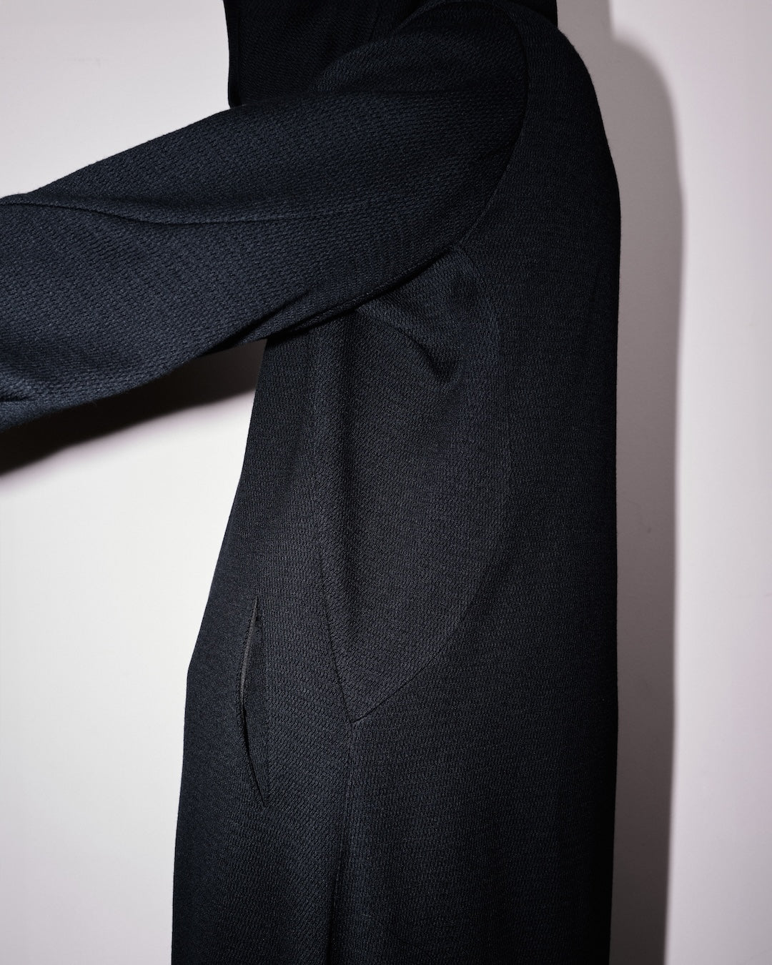 DISTORTED WOOL LONG COAT